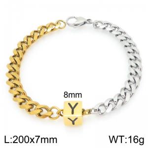 Stainless steel letter element bracelet - KB209163-Z