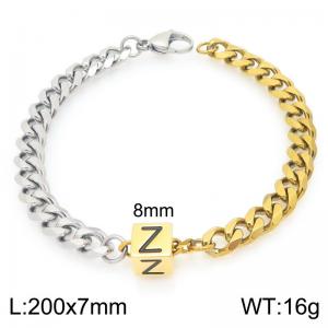 Stainless steel letter element bracelet - KB209164-Z