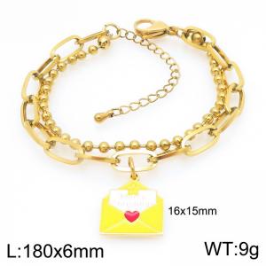 Stainless Steel Gold-plating Bracelet - KB209193-Z