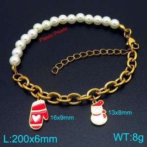 Stainless Steel Gold-plating Bracelet - KB209195-Z