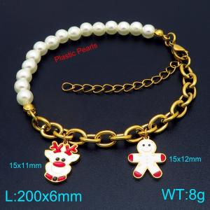 Stainless Steel Gold-plating Bracelet - KB209199-Z