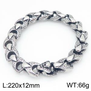 Men's stainless steel cast bracelet suitable for daily jewelry wear - KB209638-KJX