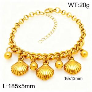 Stainless Steel Gold-plating Bracelet - KB209881-Z