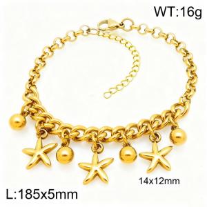 Stainless Steel Gold-plating Bracelet - KB209885-Z