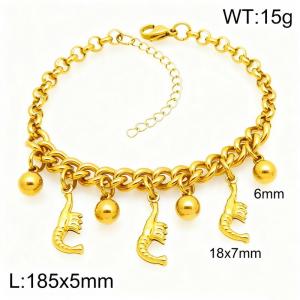 Stainless Steel Gold-plating Bracelet - KB209891-Z