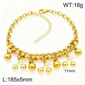Stainless Steel Gold-plating Bracelet - KB209895-Z