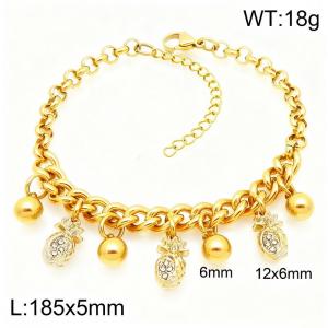 Stainless Steel Gold-plating Bracelet - KB209897-Z
