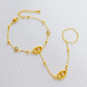 Stainless Steel Gold-plating Bracelet - KB210030-SXSJ