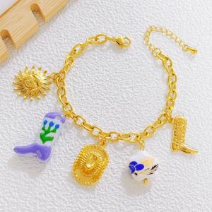 Stainless Steel Gold-plating Bracelet - KB210043-SXSJ
