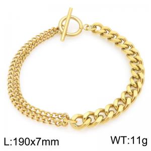 Stainless Steel Gold-plating Bracelet - KB210175-Z