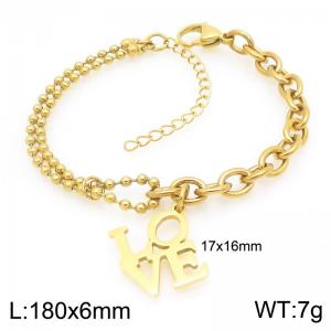 Stainless Steel Gold-plating Bracelet - KB210233-Z