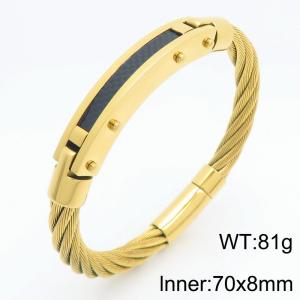 Stainless Steel Wire Bangle - KB210558-KFC