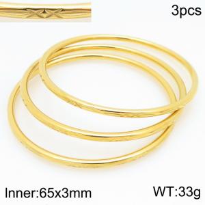 Stainless Steel Gold-plating Bangle - KB210571-GC