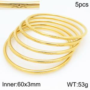 Stainless Steel Gold-plating Bangle - KB210572-GC