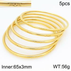 Stainless Steel Gold-plating Bangle - KB210573-GC