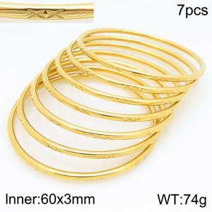 Stainless Steel Gold-plating Bangle - KB210574-GC