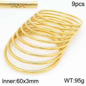 Stainless Steel Gold-plating Bangle - KB210576-GC