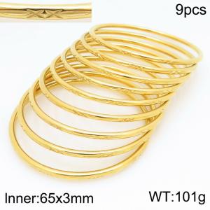 Stainless Steel Gold-plating Bangle - KB210577-GC