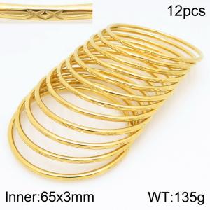 Stainless Steel Gold-plating Bangle - KB210579-GC