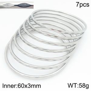 Stainless Steel Bangle - KB210584-GC