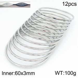Stainless Steel Bangle - KB210588-GC