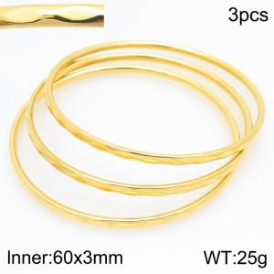 Stainless Steel Gold-plating Bangle - KB210591-GC