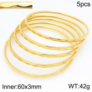 Stainless Steel Gold-plating Bangle - KB210593-GC