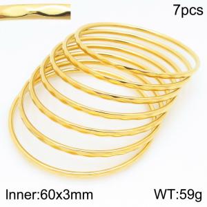 Stainless Steel Gold-plating Bangle - KB210595-GC