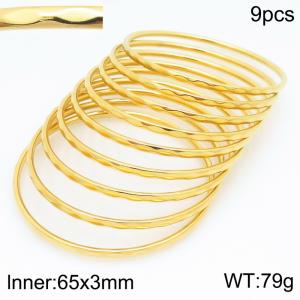 Stainless Steel Gold-plating Bangle - KB210596-GC