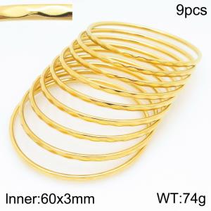 Stainless Steel Gold-plating Bangle - KB210597-GC