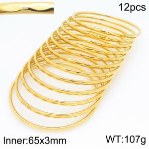 Stainless Steel Gold-plating Bangle - KB210598-GC