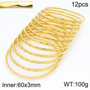 Stainless Steel Gold-plating Bangle - KB210599-GC