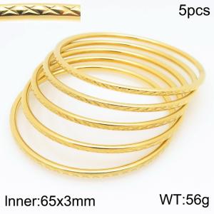 Stainless Steel Gold-plating Bangle - KB210603-GC