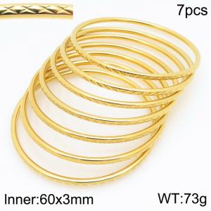 Stainless Steel Gold-plating Bangle - KB210604-GC