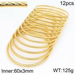 Stainless Steel Gold-plating Bangle - KB210608-GC