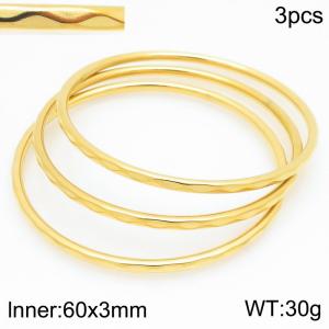 Stainless Steel Gold-plating Bangle - KB210620-GC