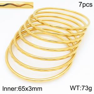 Stainless Steel Gold-plating Bangle - KB210625-GC