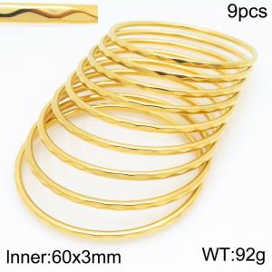 Stainless Steel Gold-plating Bangle - KB210626-GC