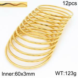 Stainless Steel Gold-plating Bangle - KB210628-GC
