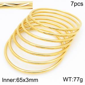 Stainless Steel Gold-plating Bangle - KB210645-GC