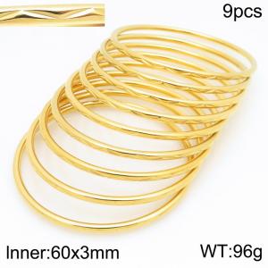 Stainless Steel Gold-plating Bangle - KB210646-GC