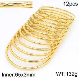 Stainless Steel Gold-plating Bangle - KB210649-GC