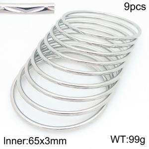 Stainless Steel Bangle - KB210657-GC