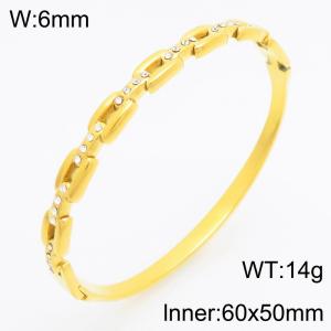 Stainless Steel Stone Bangle - KB210728-KSZ