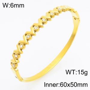 Stainless Steel Stone Bangle - KB210729-KSZ