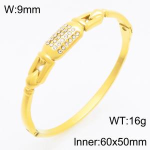 Stainless Steel Stone Bangle - KB210730-KSZ