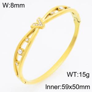 Stainless Steel Stone Bangle - KB210735-KSZ