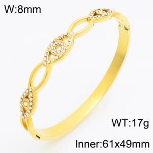 Stainless Steel Stone Bangle - KB210740-KSZ