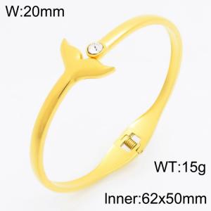 Stainless Steel Stone Bangle - KB210743-KSZ