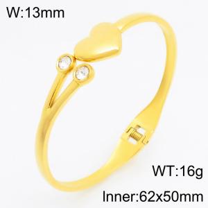 Stainless Steel Stone Bangle - KB210744-KSZ